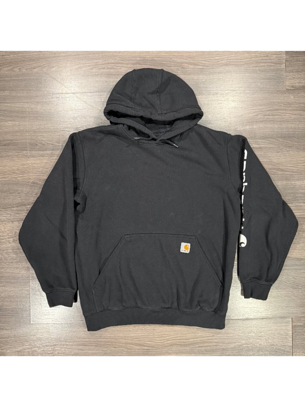 Carhartt Men's Logo Sleeve Pullover Hoodie - Black